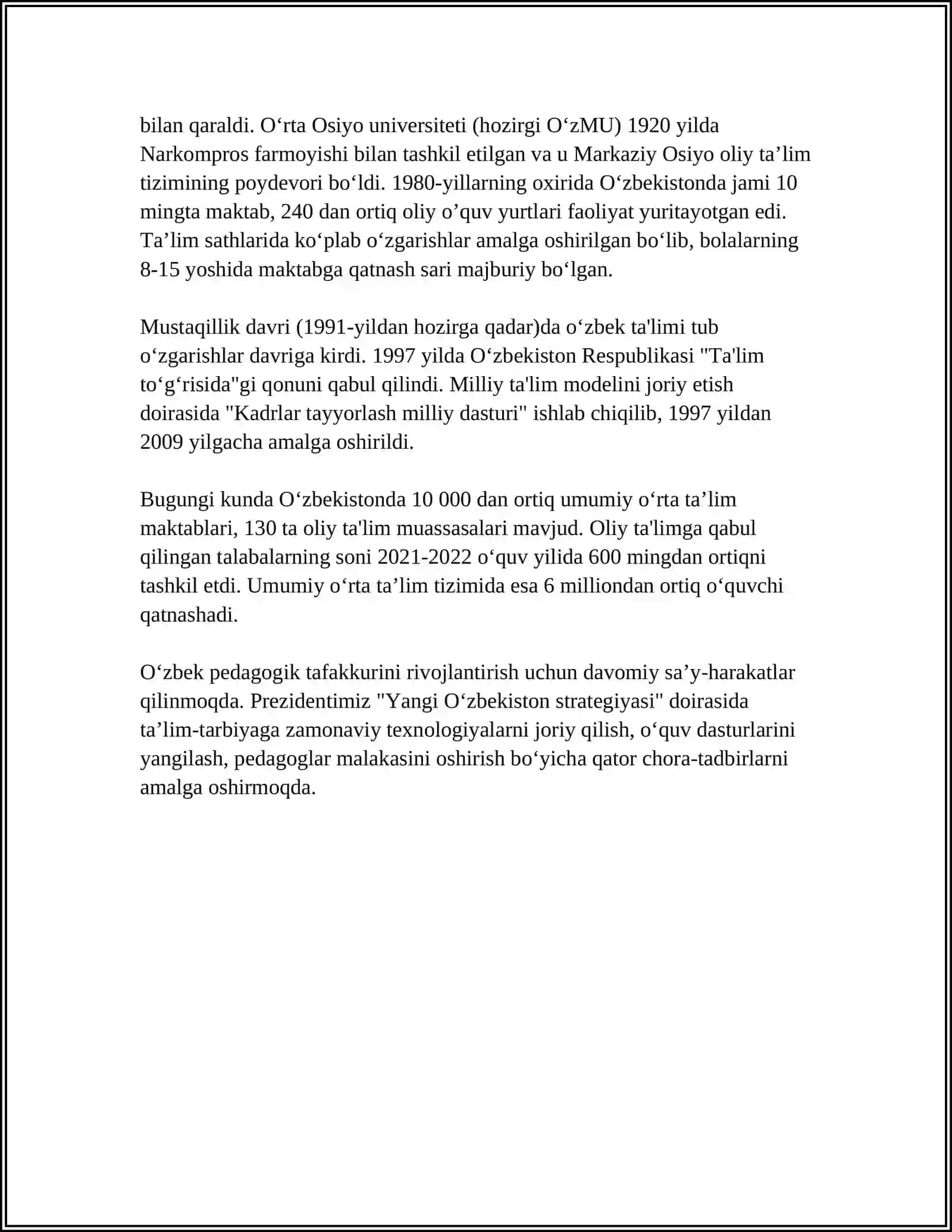 PEDAGOGIK TA’LIMOTLAR TARIXI 4