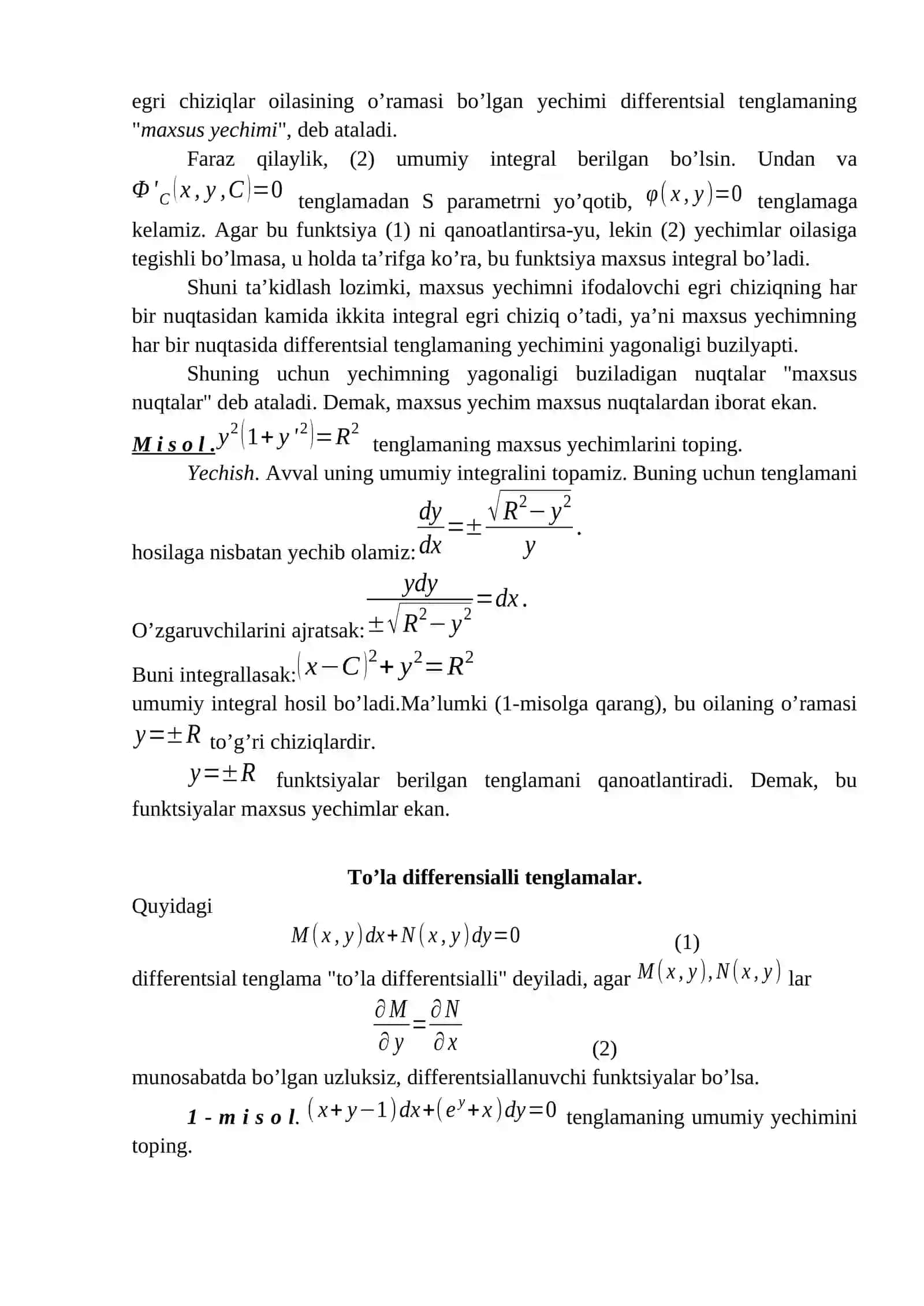 Egri chiziqlar oilasi 4
