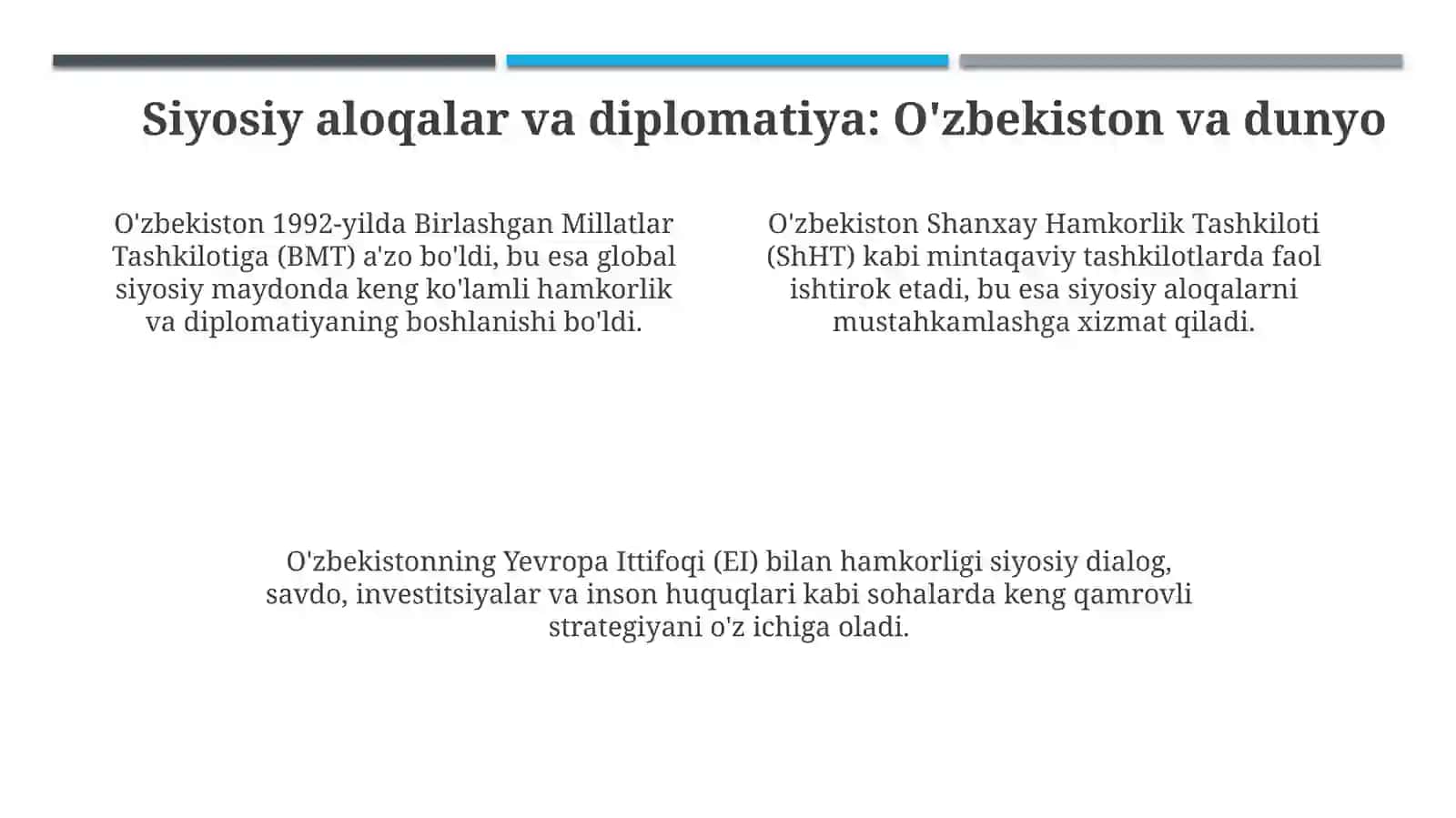 Oʻzbekiston va jahon davlatlari integratsiyasi: Tarixiy nuqtai nazar 4