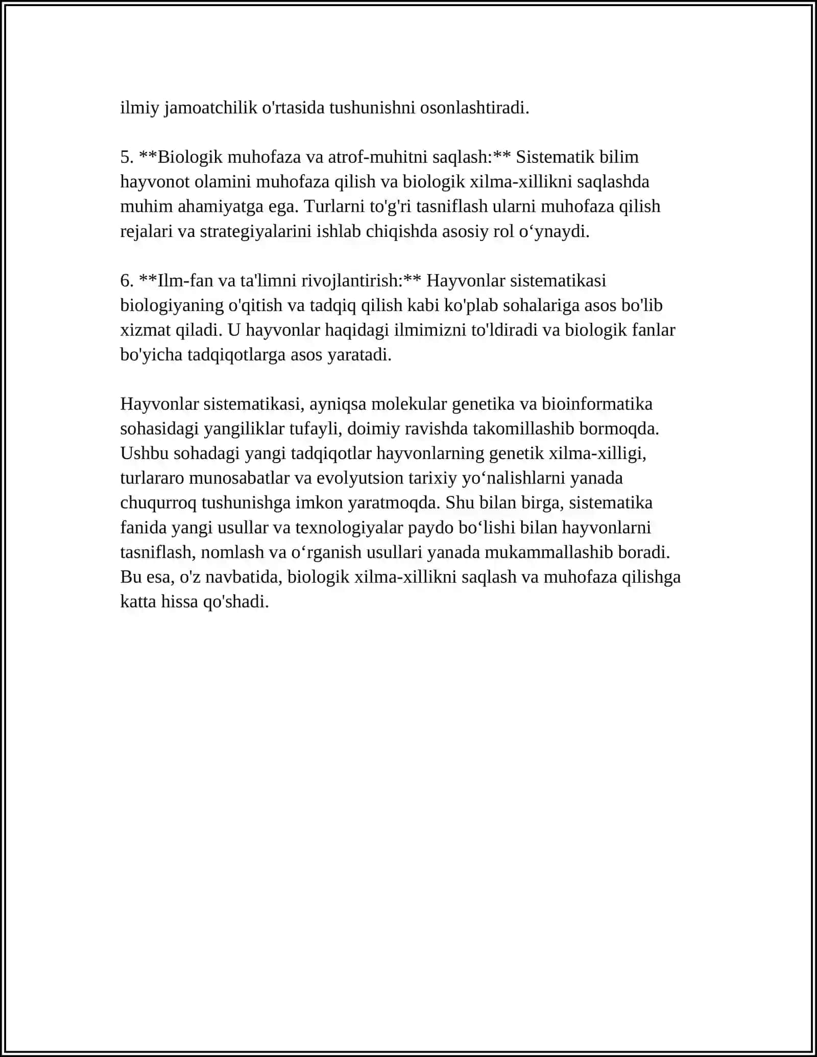 Hayvonlar Sistematikasi 4