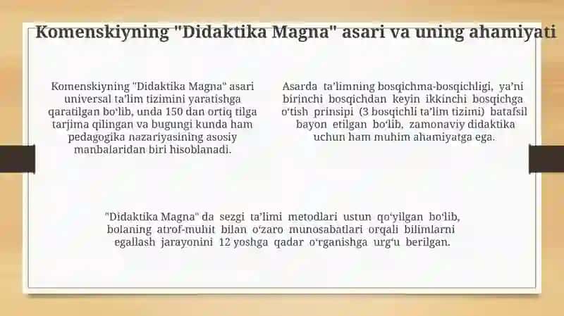 Komenskiyning pedagogik qarashlari 4