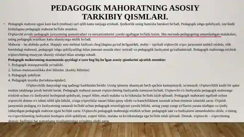 O‘qituvchi faoliyatida pedagogik qobiliyat 4