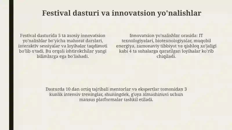 Yoshlar inovatsion g'oyalar festevali 4