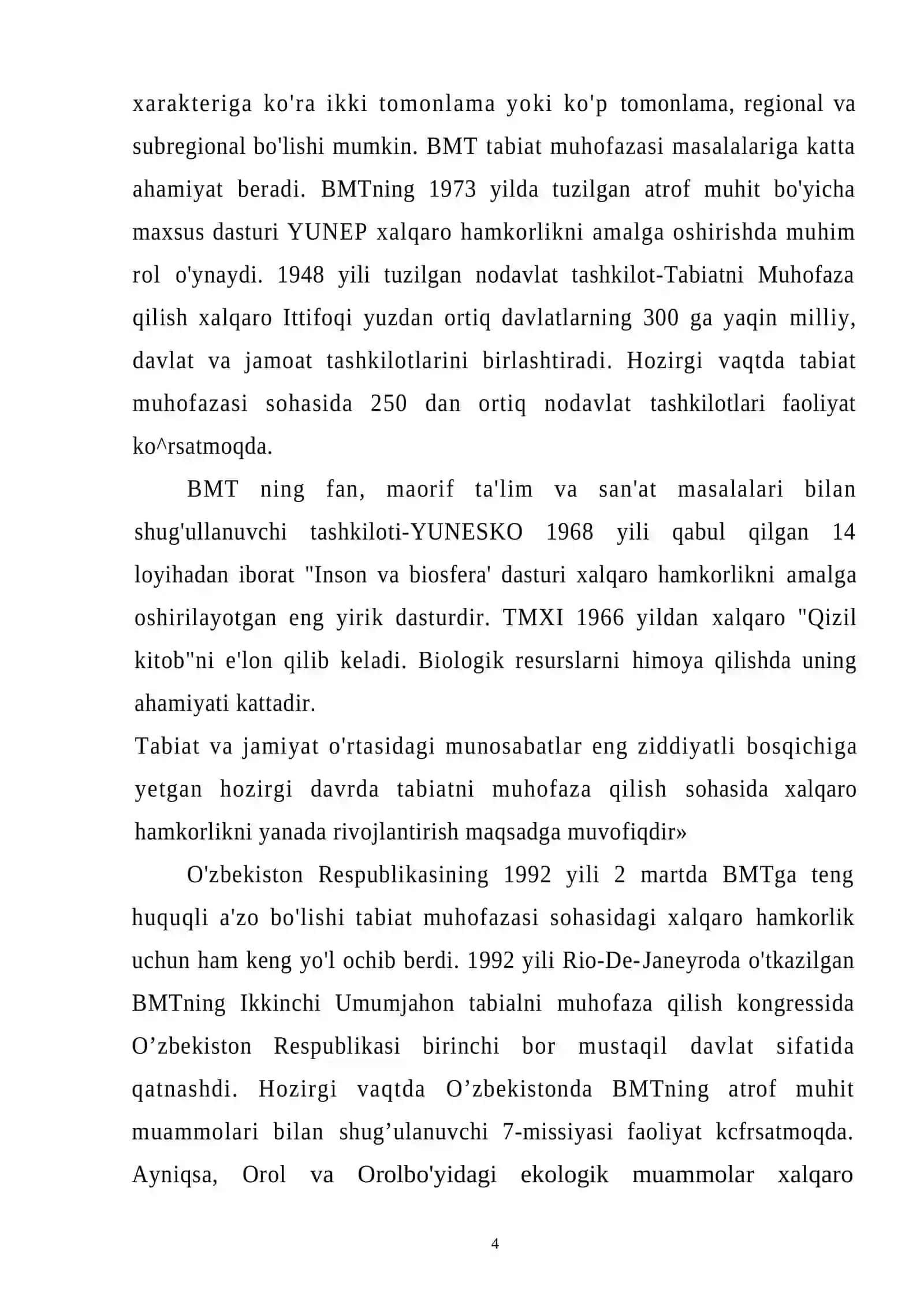 Tabiatni muhofaza qilish 4