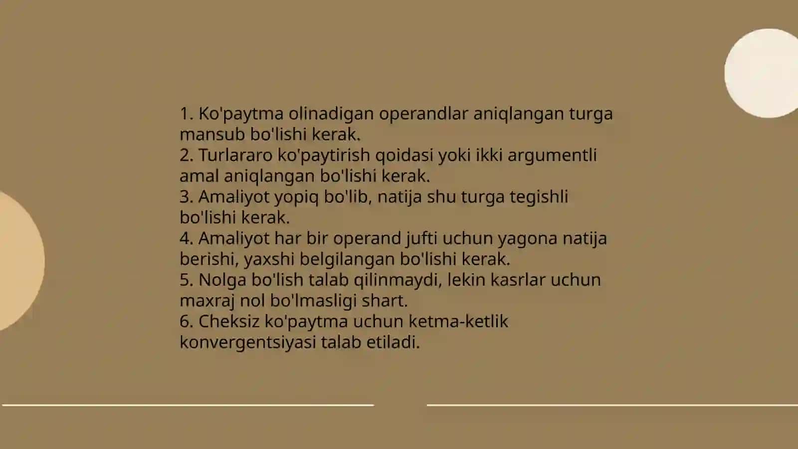 Ko'paytmaning ta'rif, uning mavjudligi va yagonaligi 4
