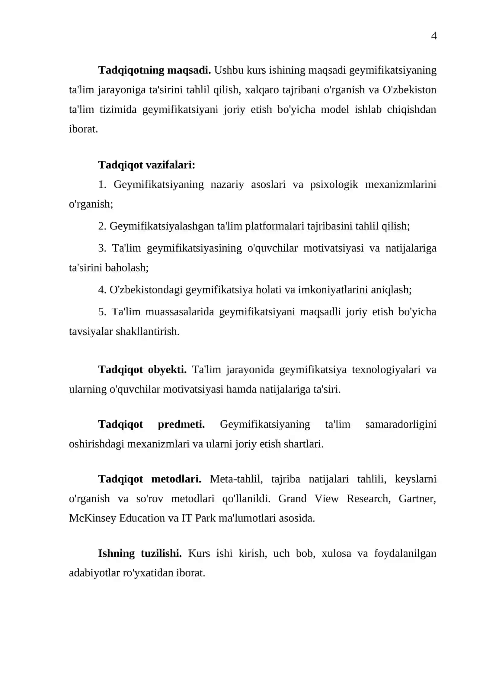 Mavzu: "Geymifikatsiya — o'yin elementlari yordamida o'qitish" 4