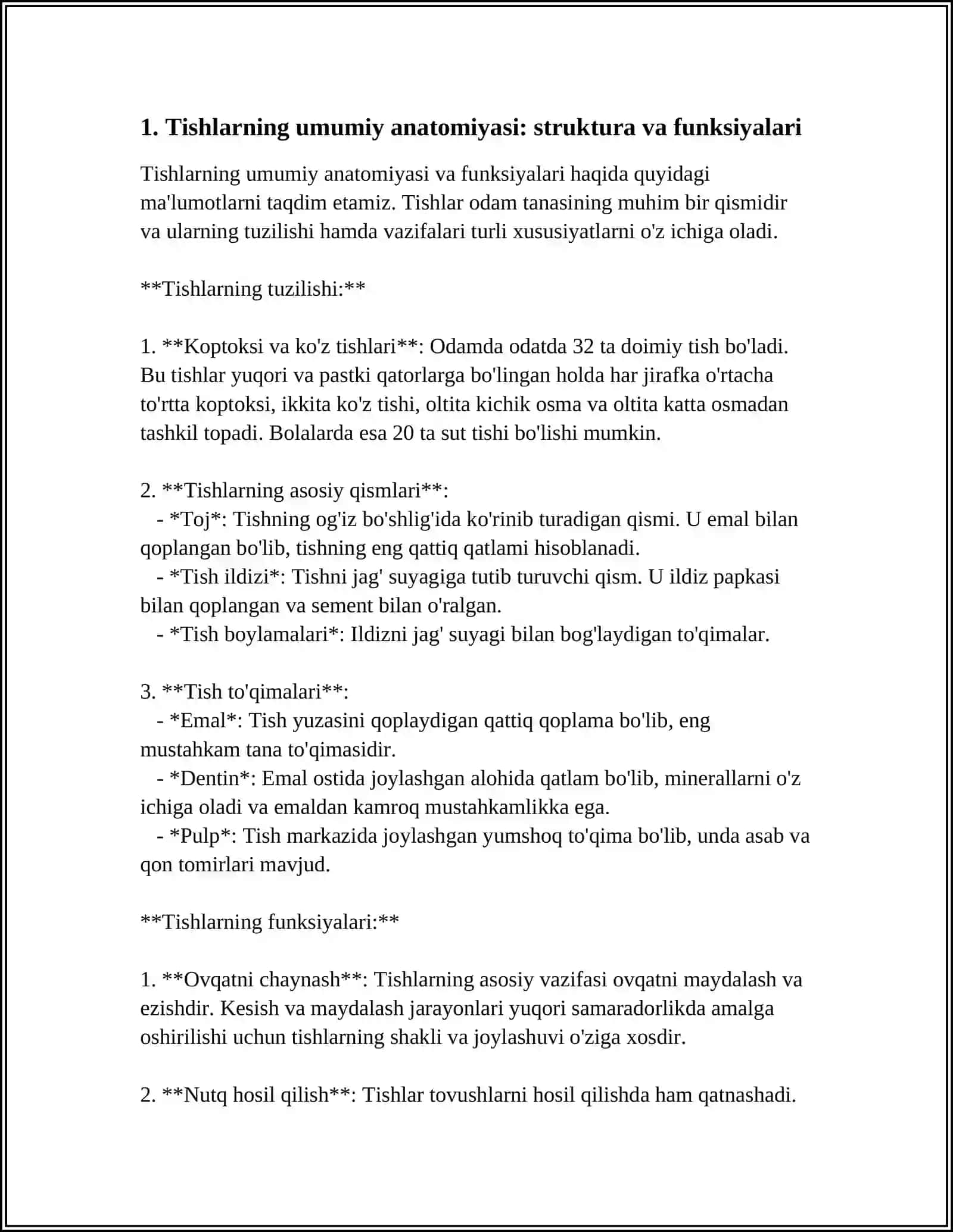 Tishlarning umumiy anatomiyasi 4