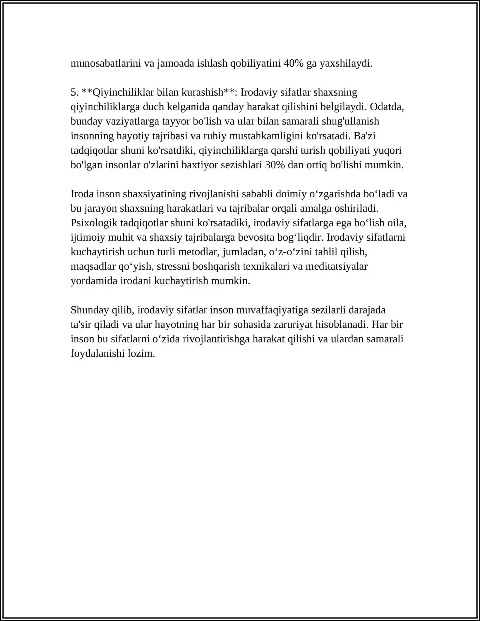 Iroda va Irodaning Zo'riqishi 4