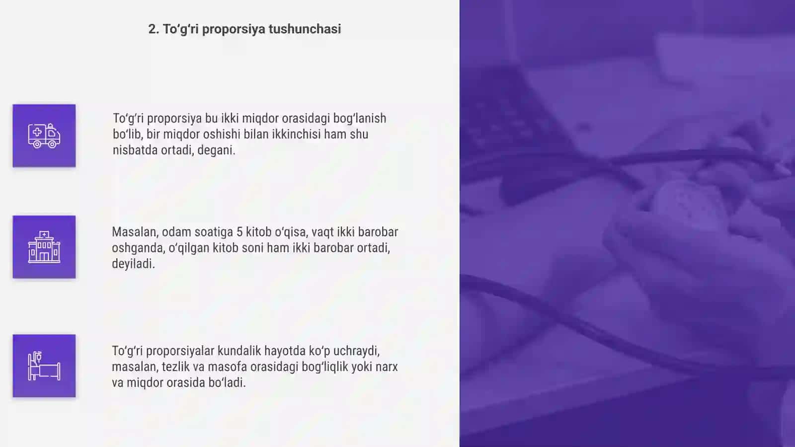 Toʻgʻri va teskari proporsional miqdorlar 4
