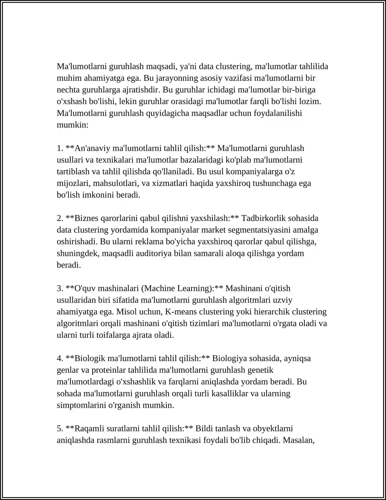 STATISTIK JAMLASH VA GURUHLASH MAVZUSI 4