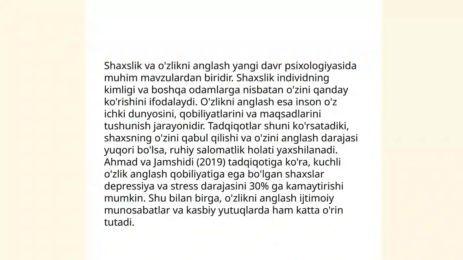 Shaxsiyat Rivojlanishi 4