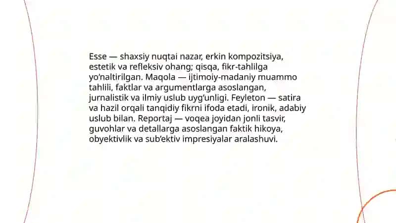 Badiiy publitsistik janrlar 4