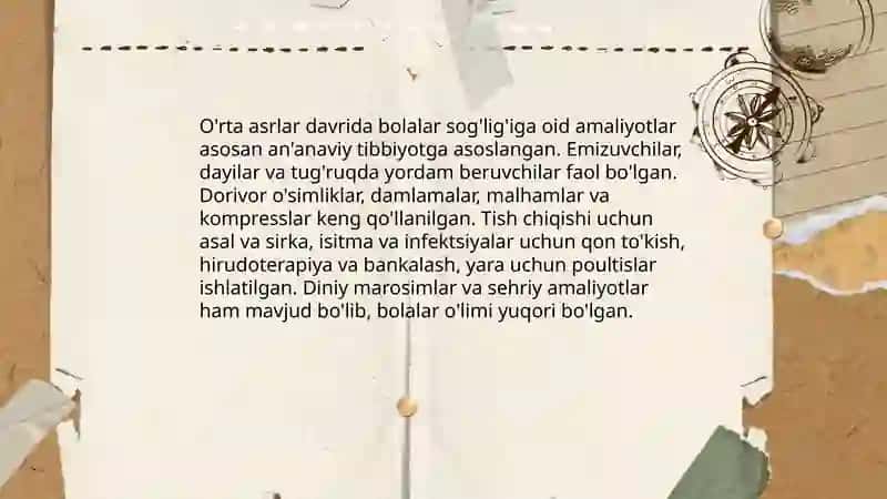 Pediatriyaning rivojlanish tarixi 4