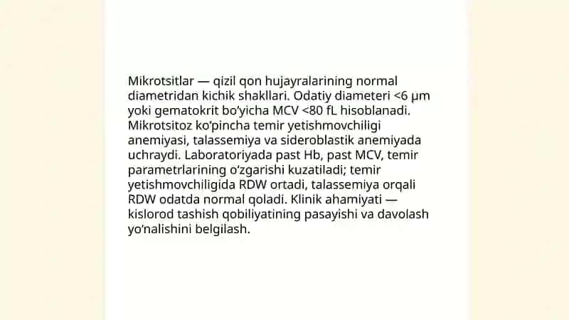 Eritrositlar turlari 4