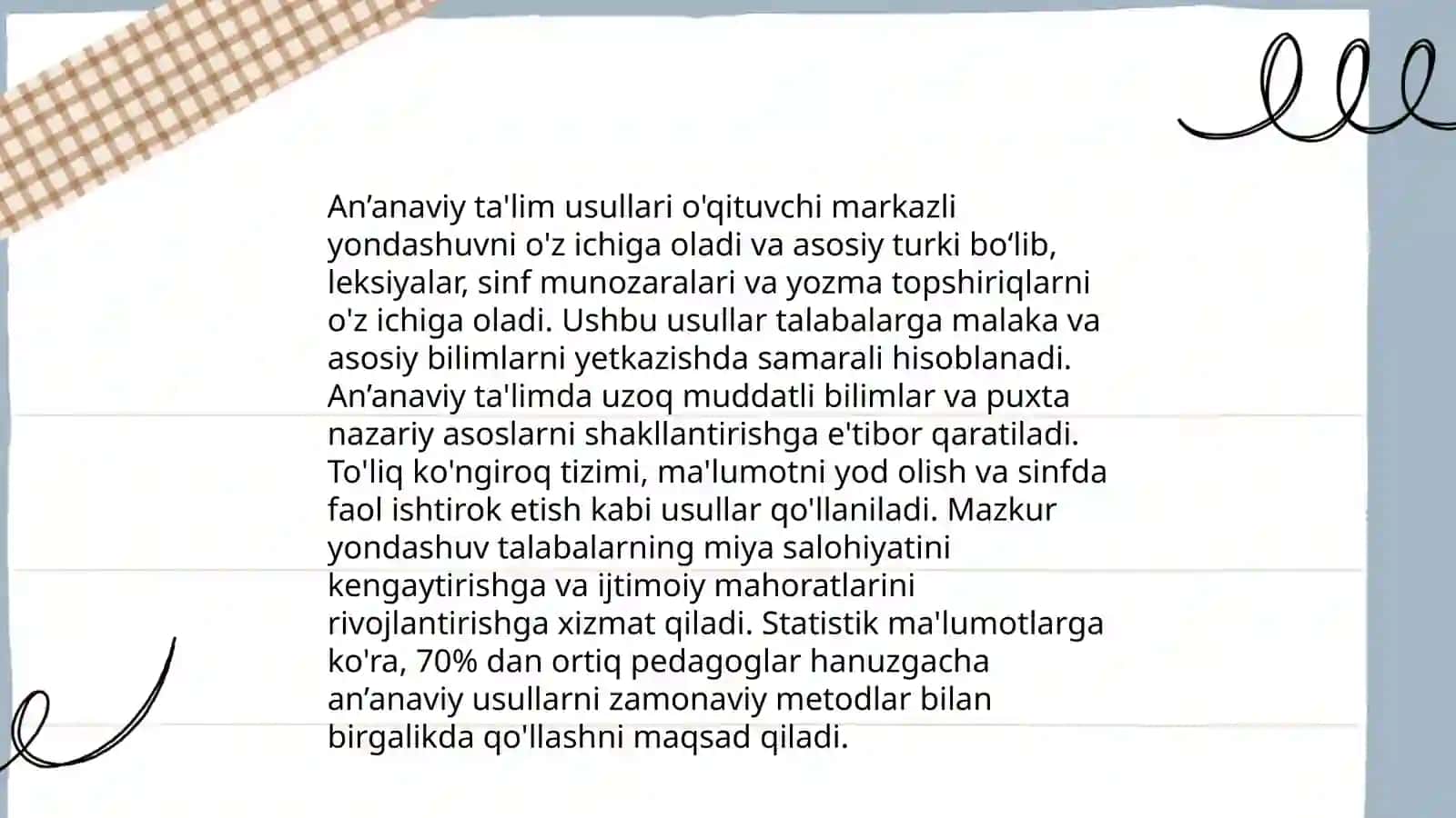 Ta'lim usullarini tasniflash 4