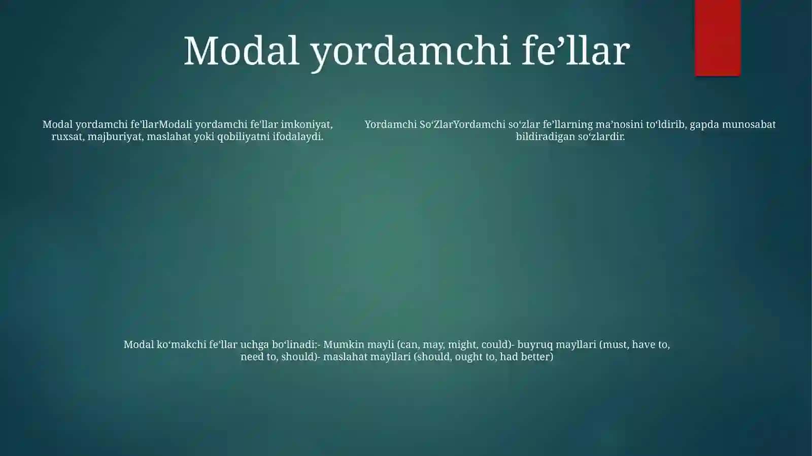 Yordamchi SoʻZlar VaUlarningTurlari 4