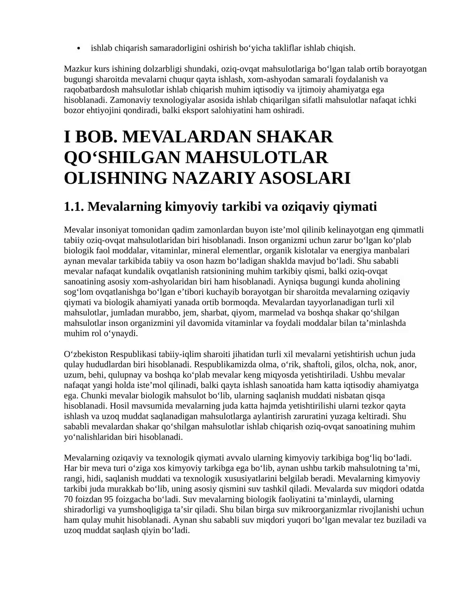 MEVALARDAN SHAKAR QO'SHILGAN MAHSULOTLAR OLISHDA 4