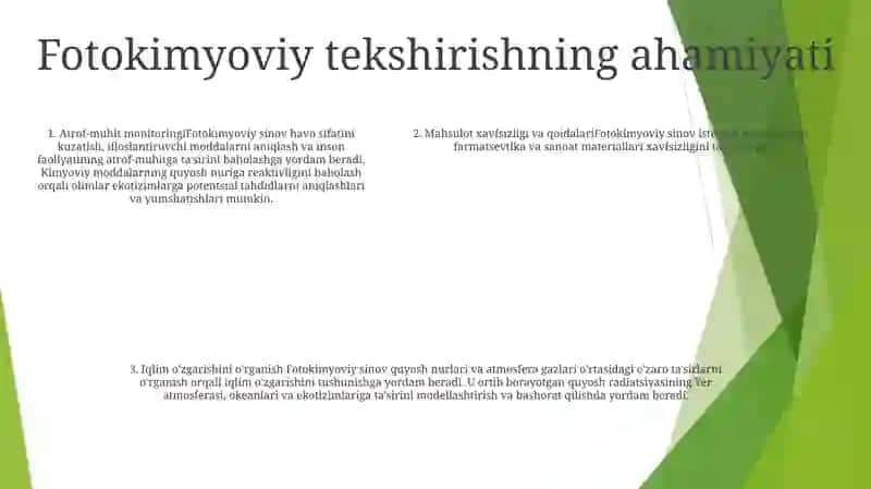 Fotokimyoviy Sinov Va Uning Atrof-Muhitga Ta'Siri 4