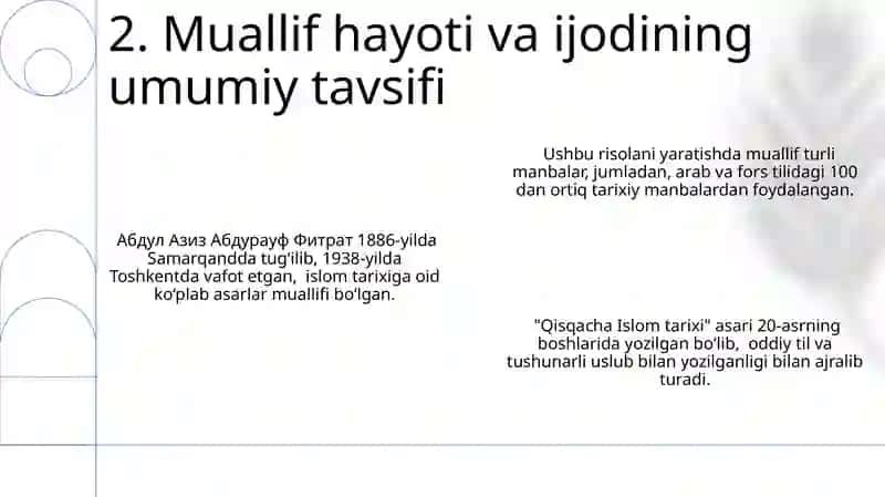 Abdurauf Fitratning "Muxtasar islom tarixi" risolasi 4