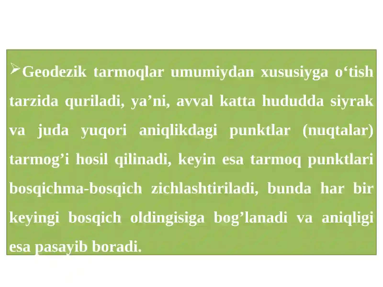 Geodezik tarmoqlar 4