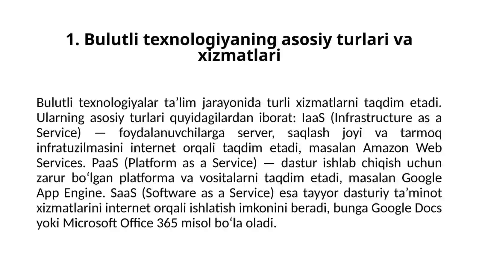 Bulutli texnologiyaning ta’limdagi afzalliklari 4