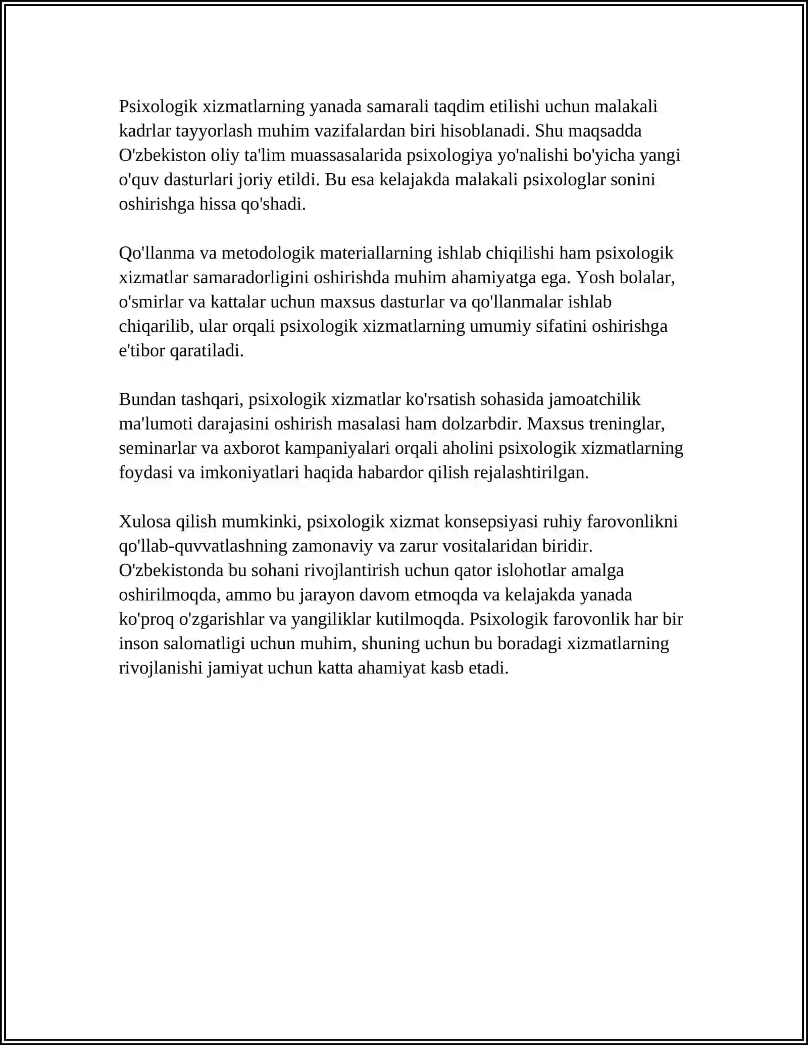 PSIXOLOGIK XIZMAT HAQIDA NIZOM 4