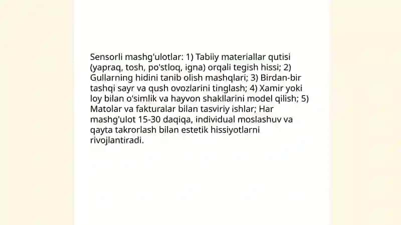 Tabiat darslarida estetik tarbiya 4