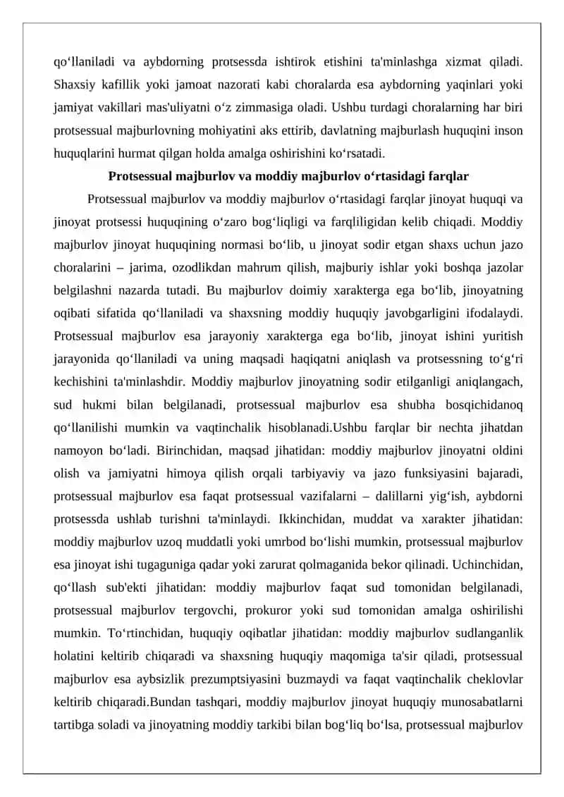 Protsessual majburlov choralari 4