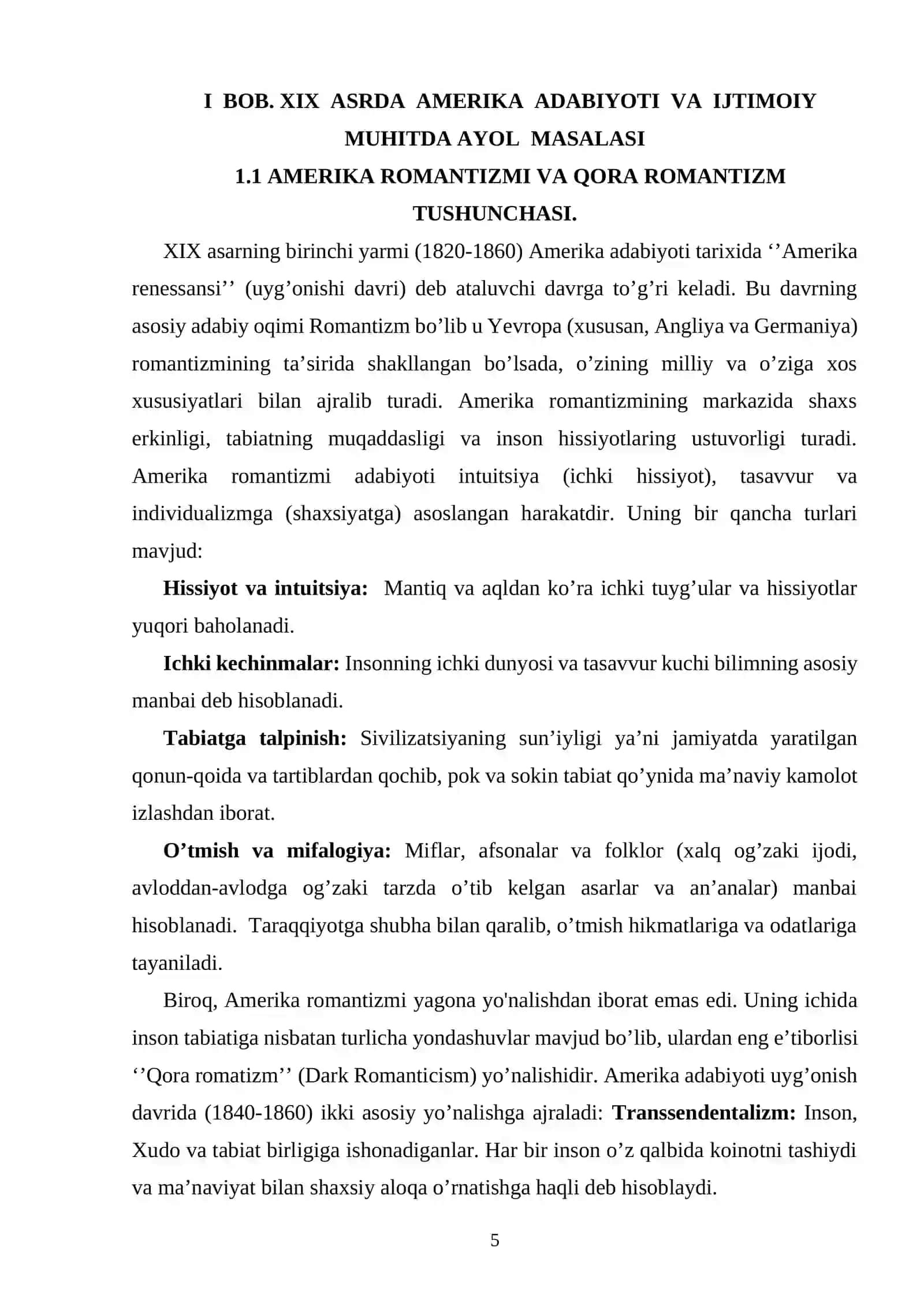 Amerika adabiyoti va ijtimoiy muhitda, XIX asr 4