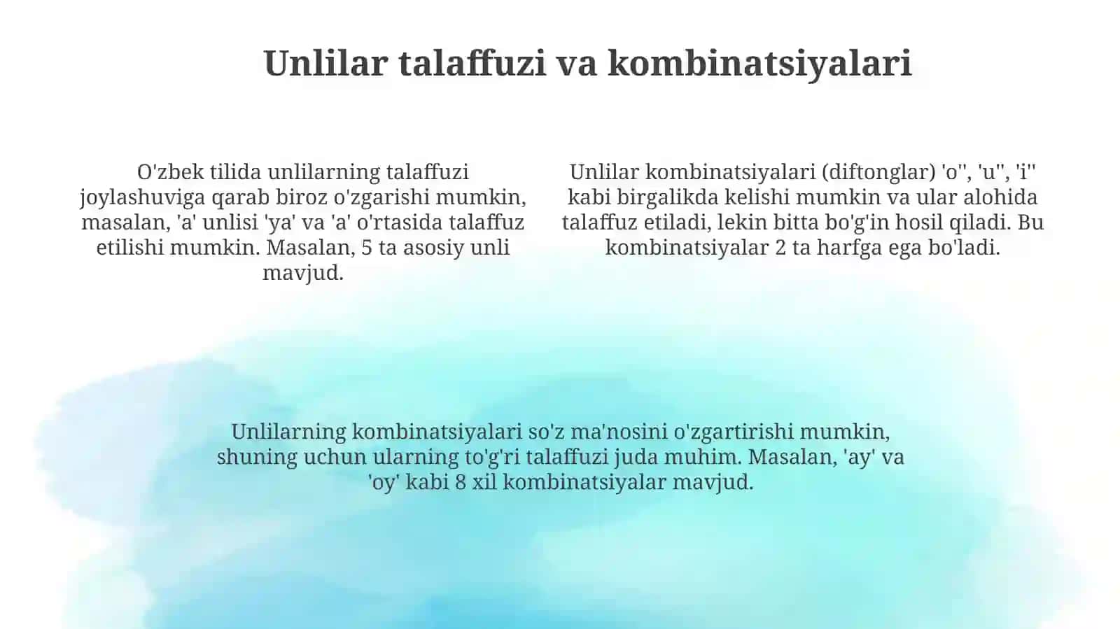 Unlilar va undosh tovushlar imlosi 4