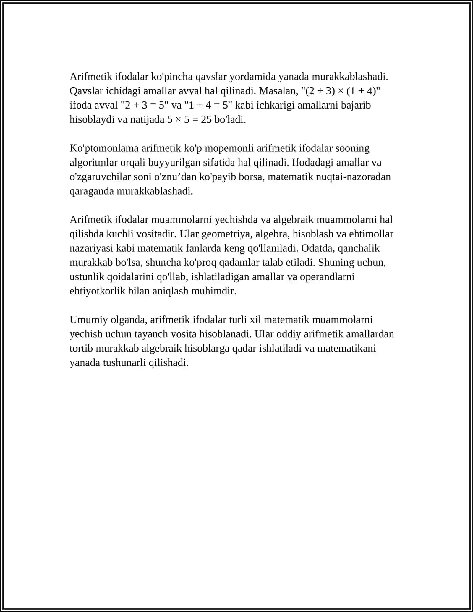 MATNLI MASALALAR 4