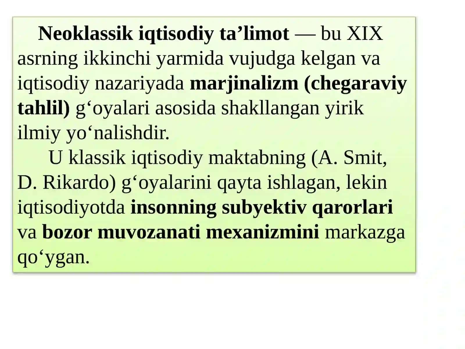 9-NEOKLASSIK MAKTAB IQTISODIY QARASHLAR 4