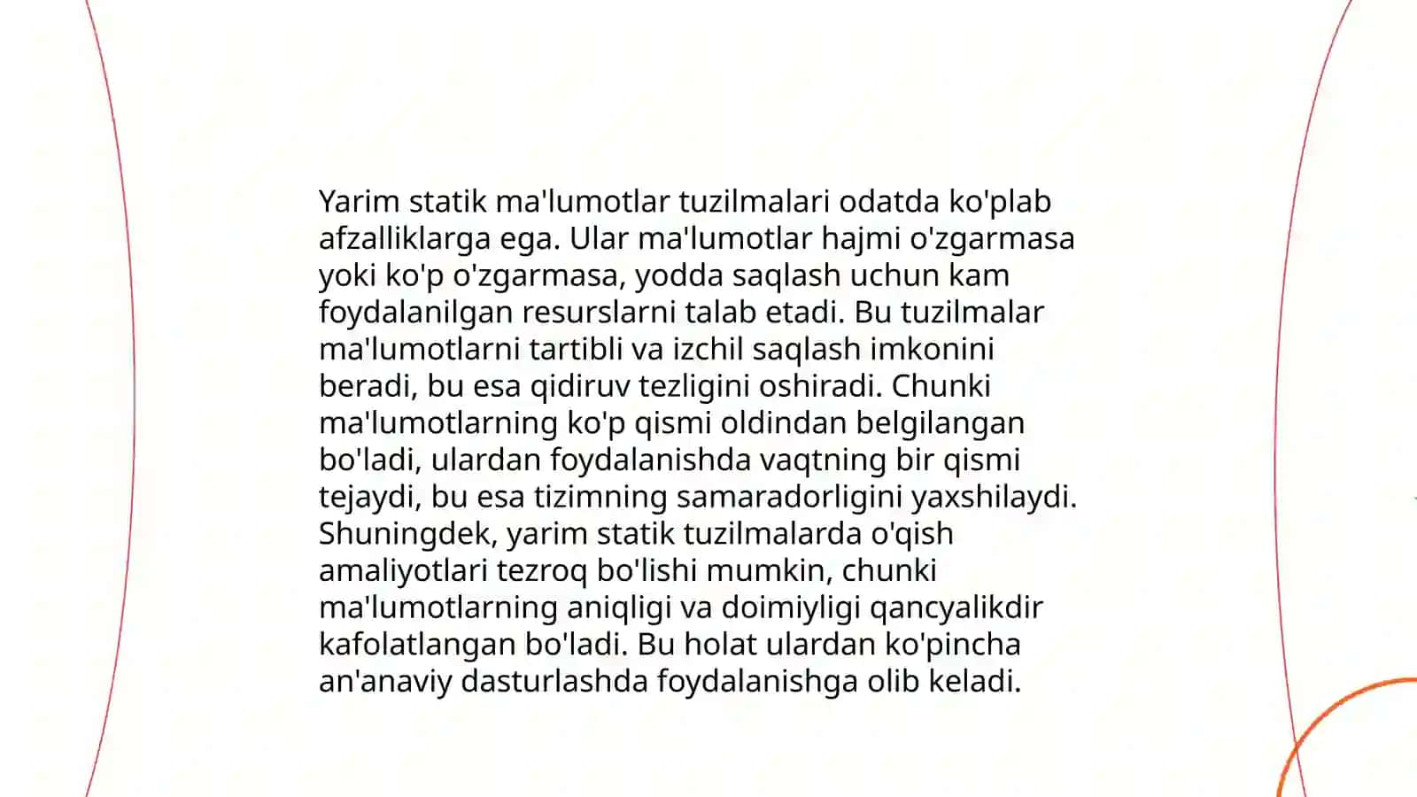 Yarim statikalik ma’lumotlar strukturasi 4