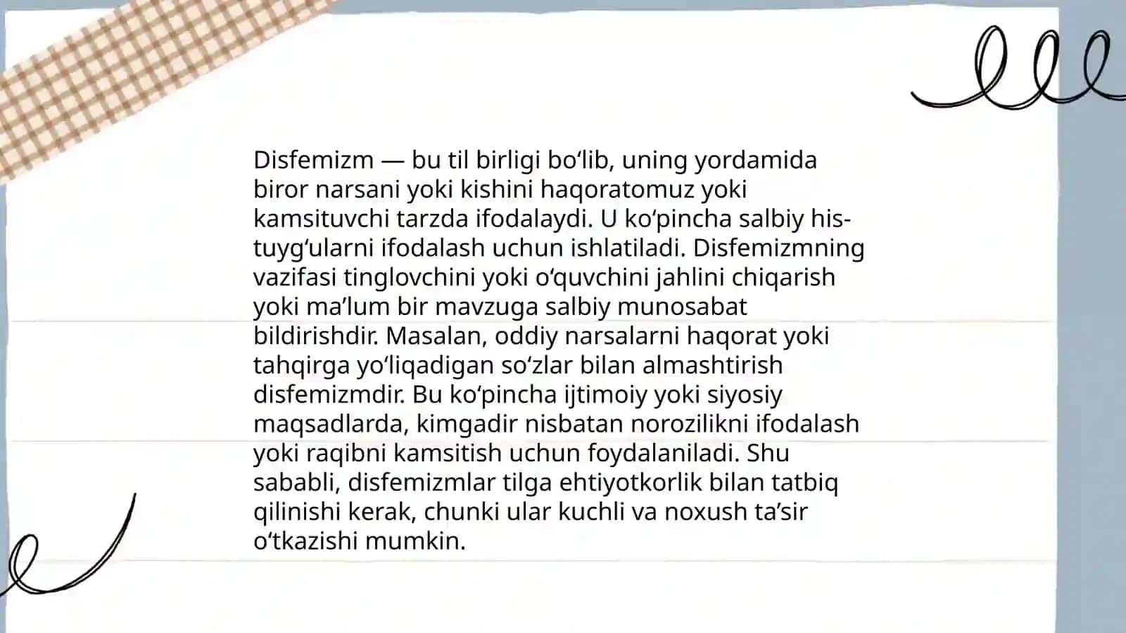 O'zbek tilida evfemizmlar va disfemizmlar 4
