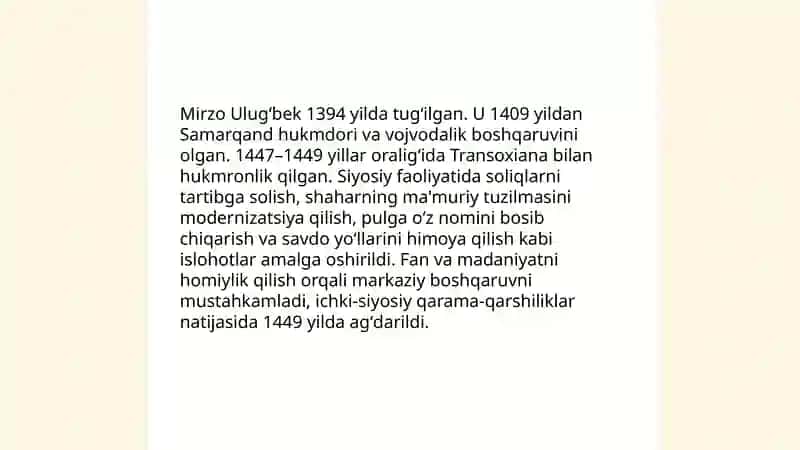 Mirzo Ulugʻbek davlat arbobi va buyuk olim 4