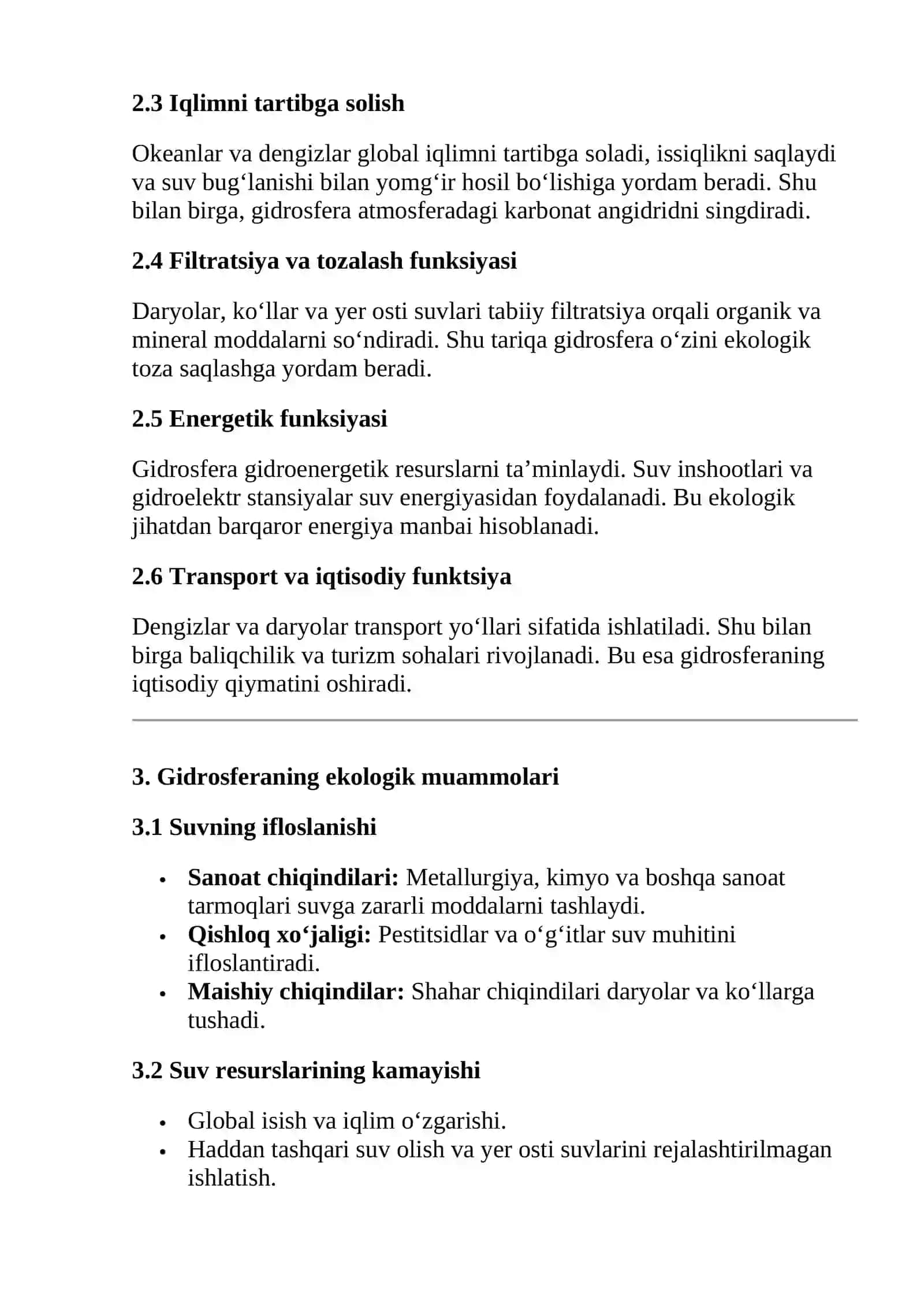 GIDROSFERANING EKOLOGIK FUNKSIYASI 4