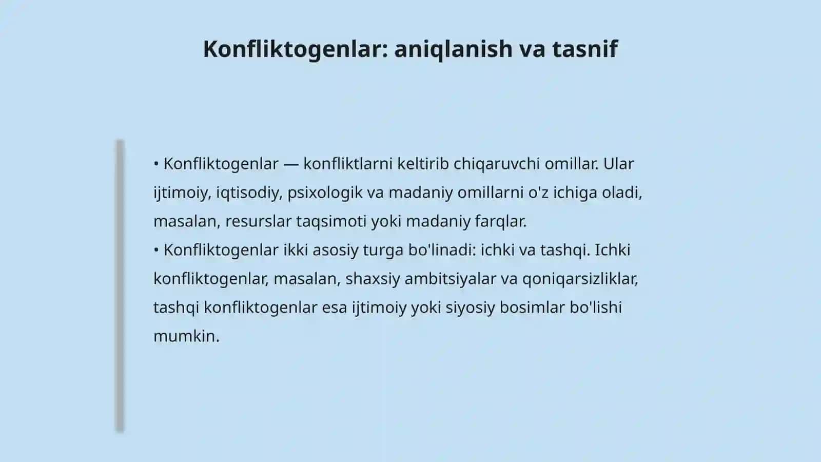 Konflikt va konfliktogenlar eskolatsiyasi 4