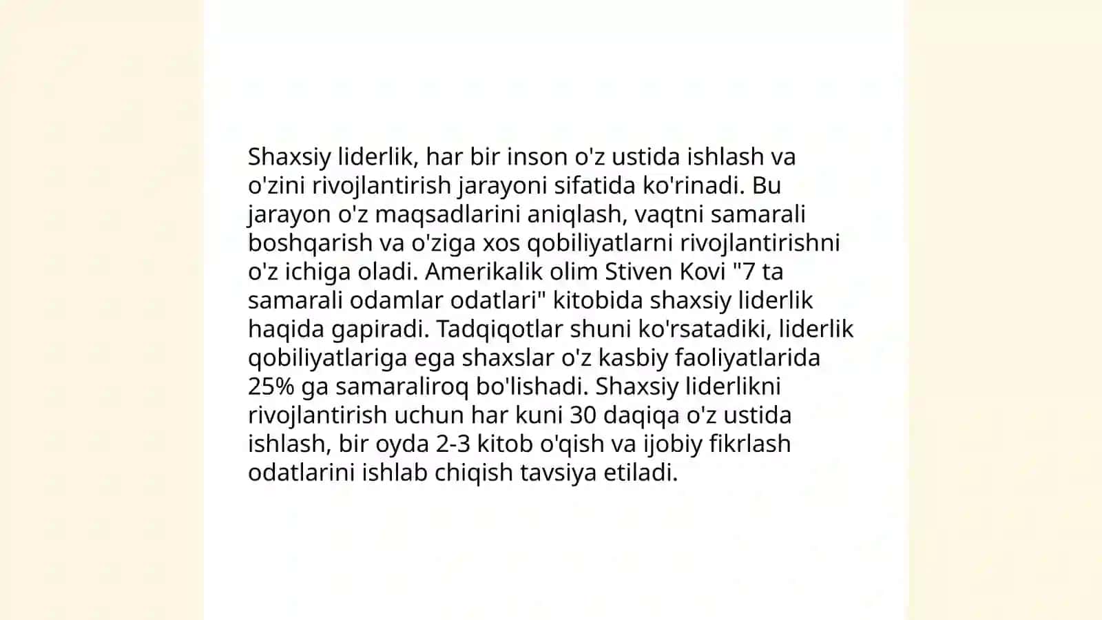 Shaxsiy taraqqiyot 4