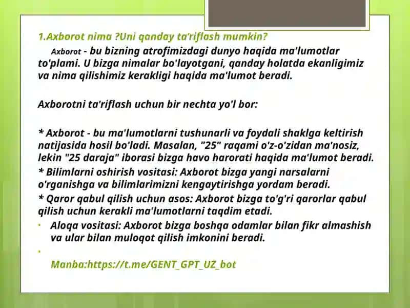 Axborottushunchasi 4
