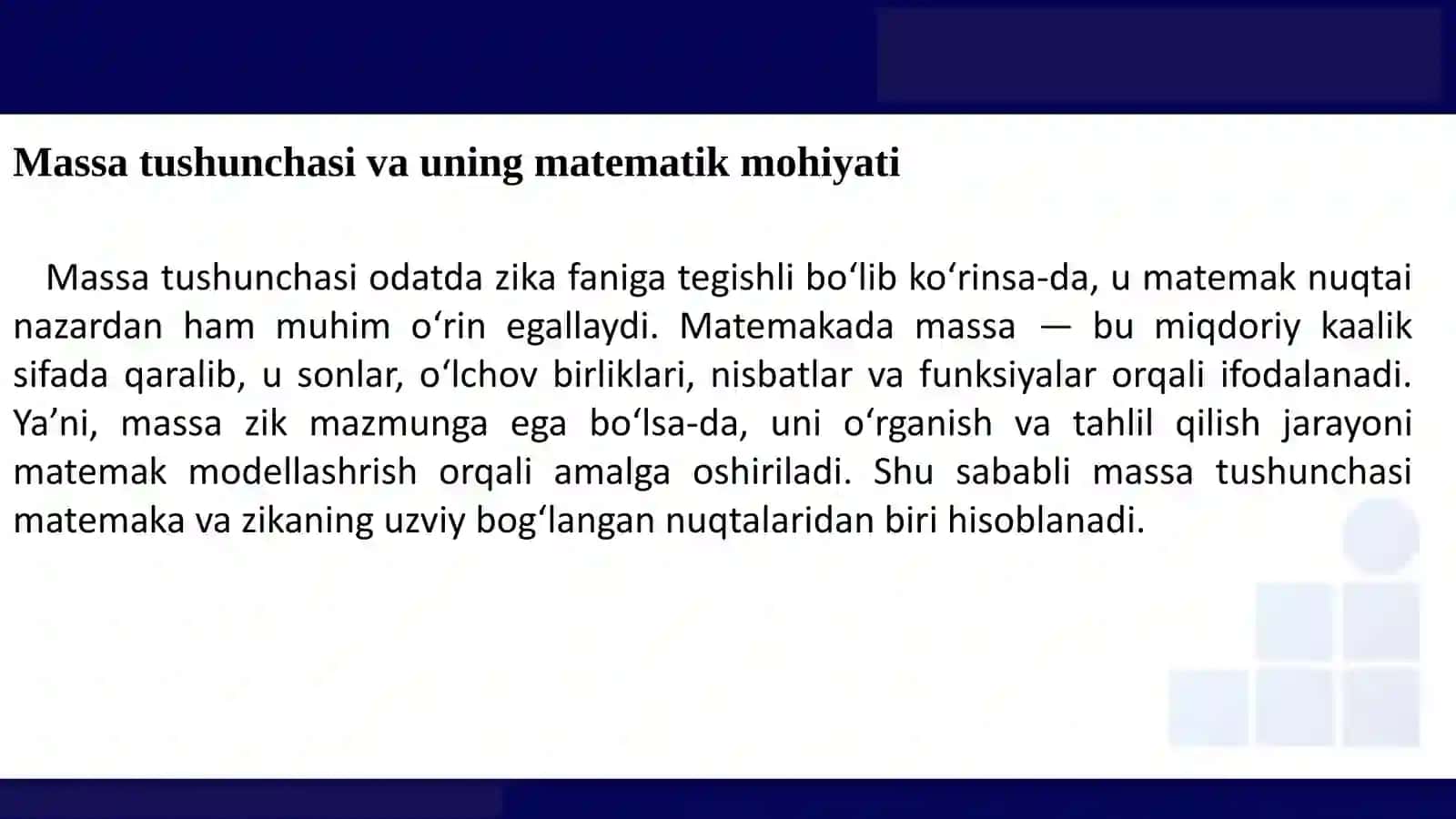 MASSA VA SIGʻIM OʻLCHOV BIRLIKLARI 4