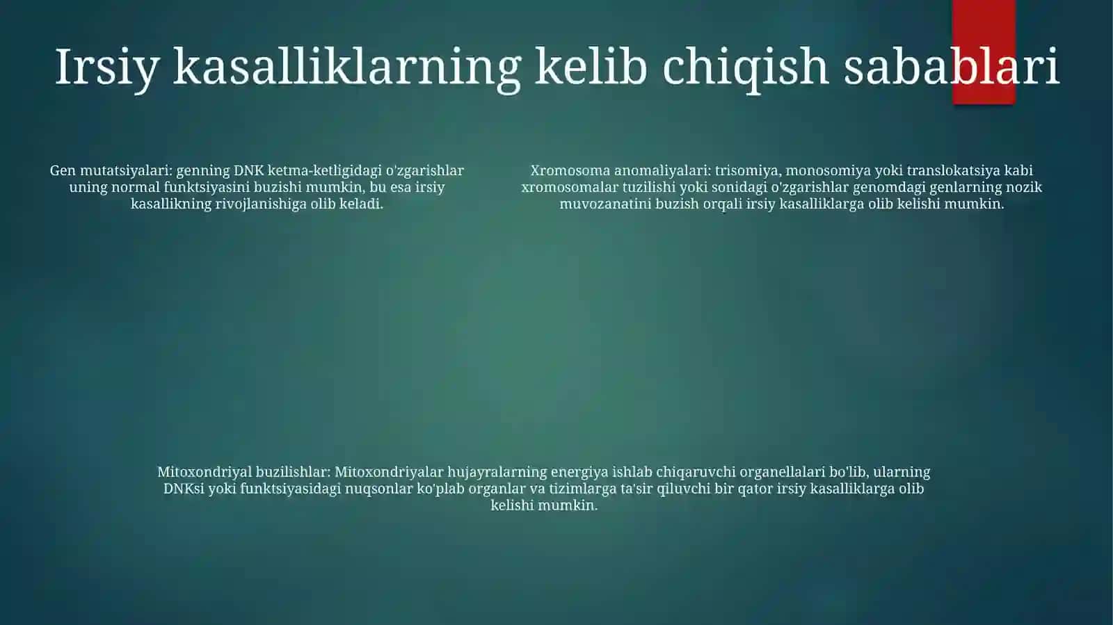 Odamda Irsiy Kasalliklar 4