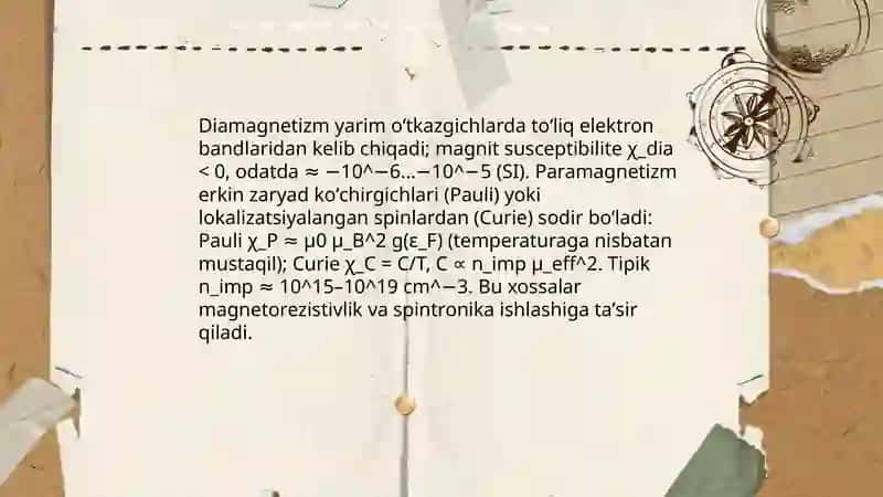 Yarim o'tkazgichlarning magnit xossalari 4