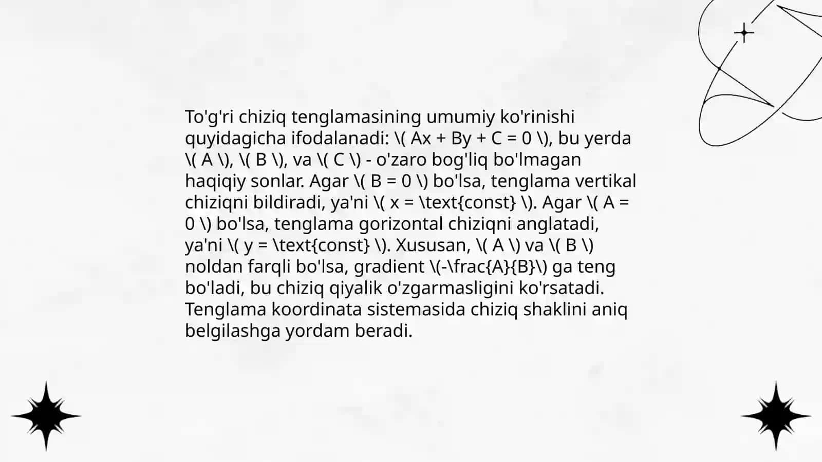 To'g'ri chiziq tenglamasi 4