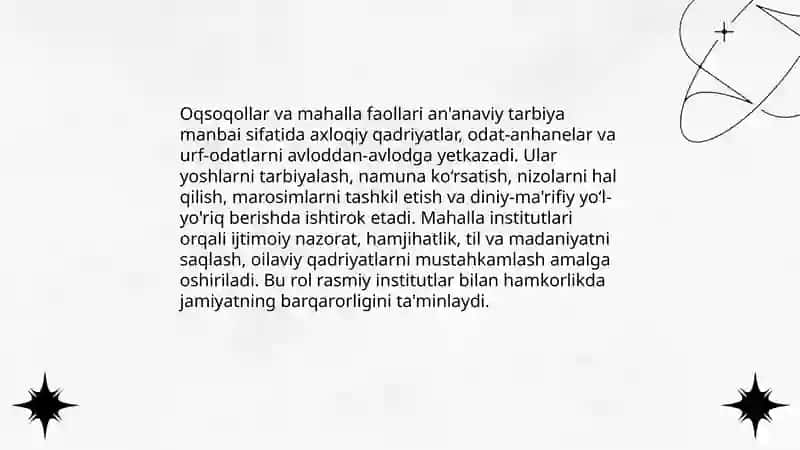 Mahallada Ijtimoiylashuvning An'anaviy Omili Sifatida 4