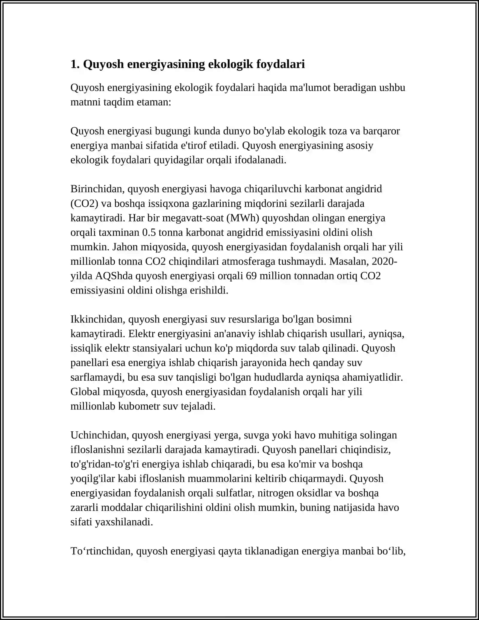 QAYTA TIKLANUVCHI ENERGIYA MANBALARINING EKOLOGIK FOYDALARI VA ZARARLARI 4