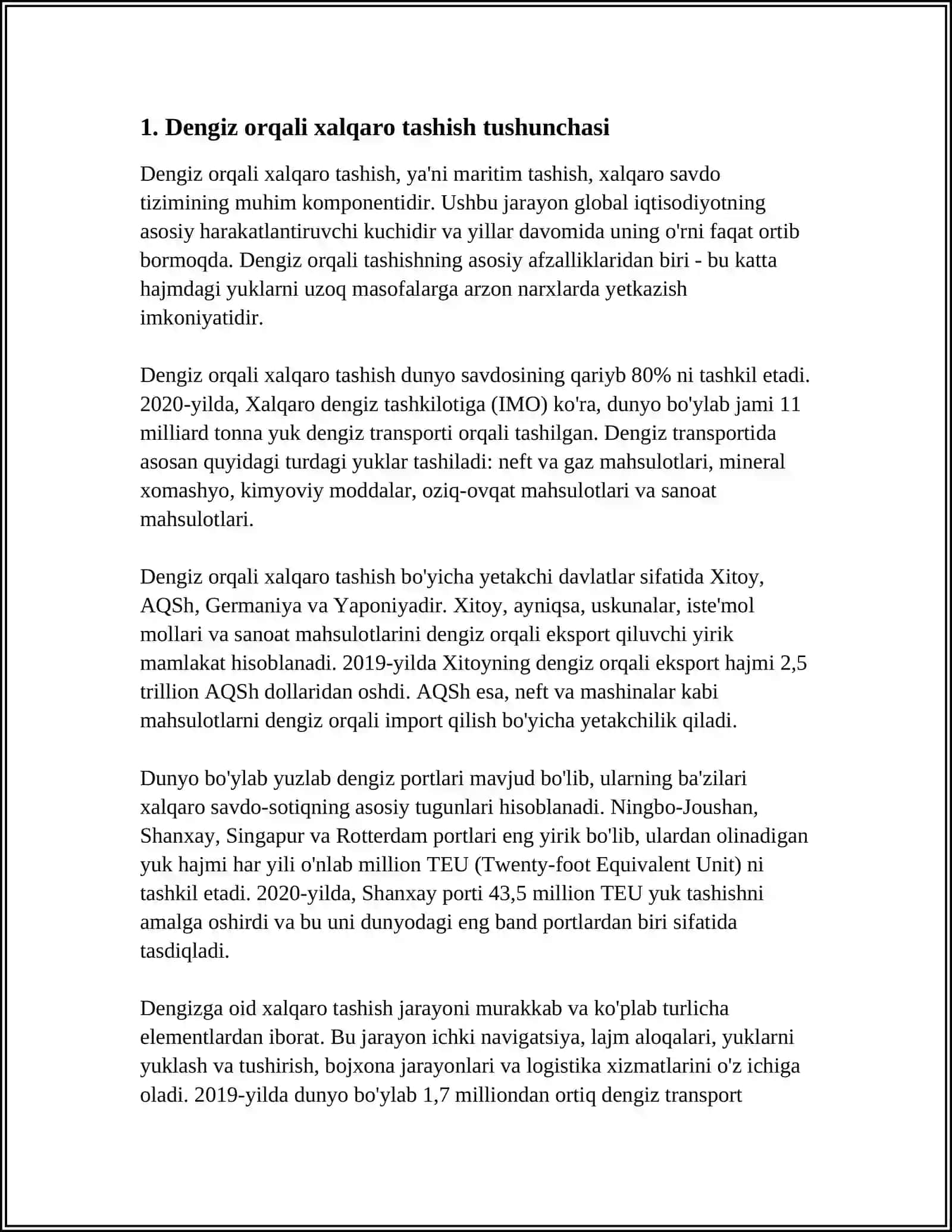 DENGIZ ORQALI XALQARO TASHISH XALQARO KONVENTSIYALAR 4