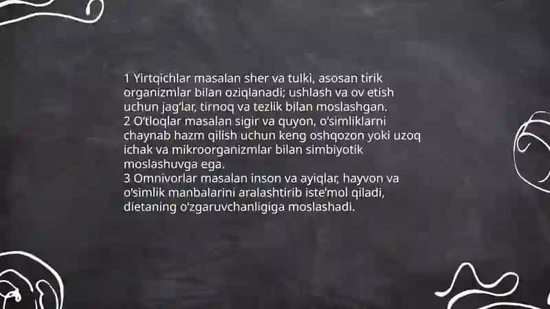 Hayvonlarning yashash muhitiga moslashishi 4