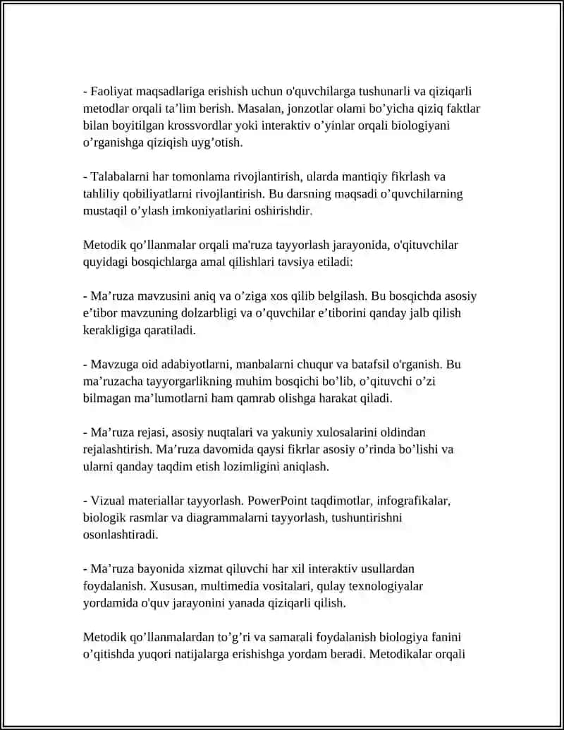 Biologiya oʻqitish metodikasi 4