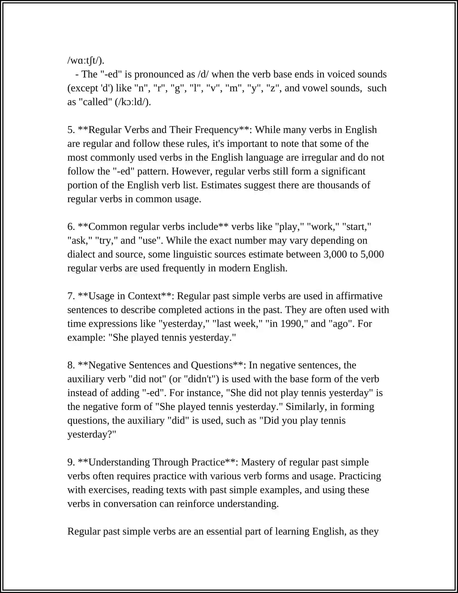 Formation of Regular Past Simple Verbs 4