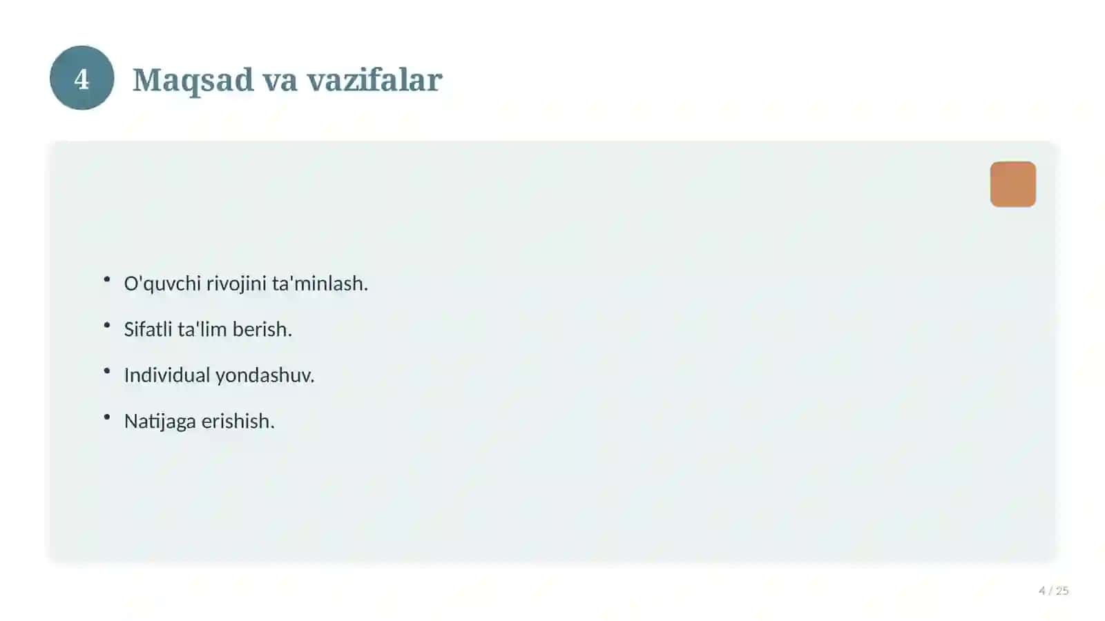 PEDAGOGIKA FANIDAN SAVOL-JAVOB 4